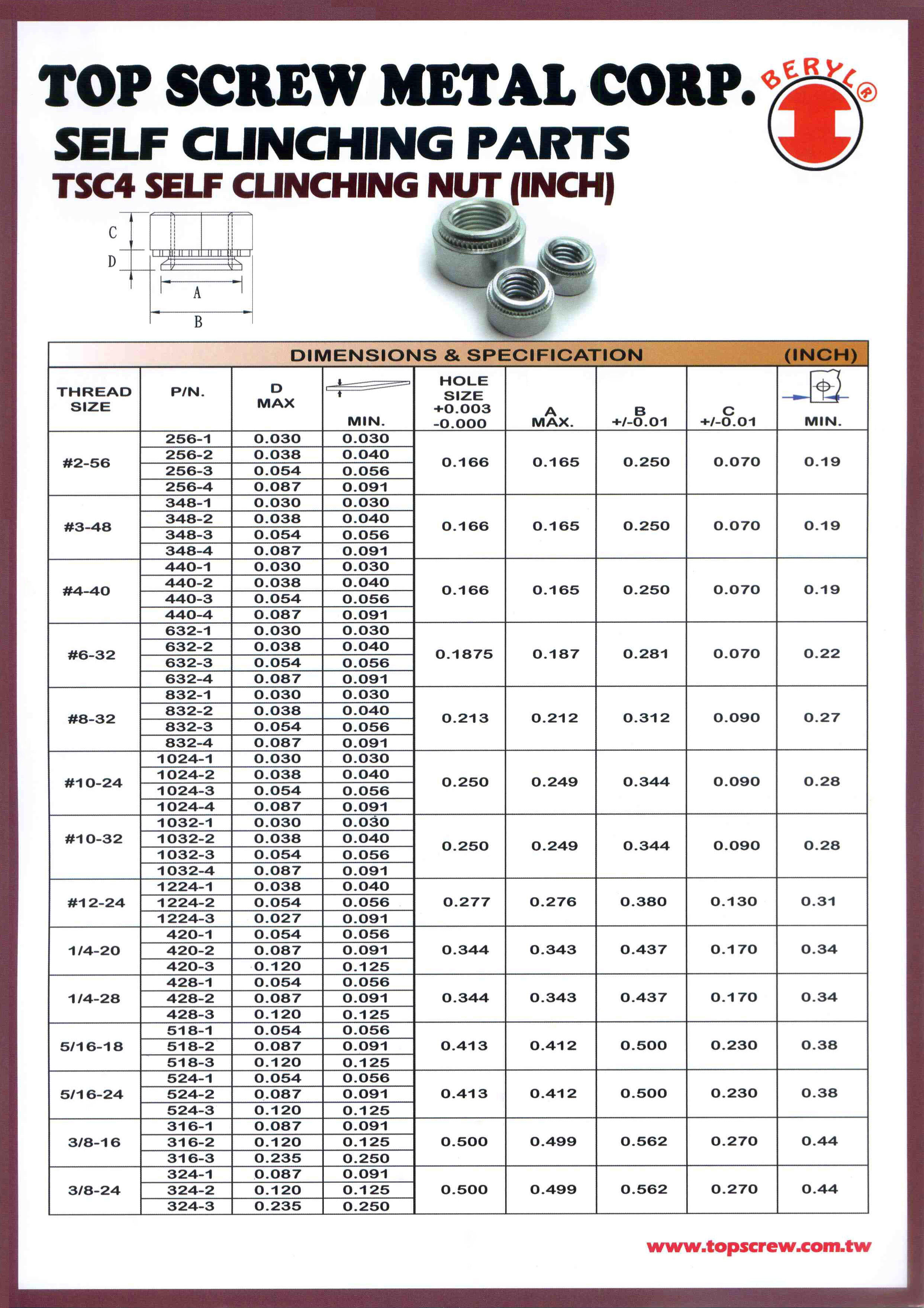 self clinching fastener,Self-Clinching Captive Studs,Standoffs,Self clinching standoffs,Self clinching Fasteners‎,Self Clinch Through Standoffs,clinching part,Self clinching Stud,Self clinching Nut,PEM-Type Fasteners,Sheet Metal Fasteners,Clinch Nuts / Clinch Studs,セルフクリンチングファスナー,圧入式ファスナー,板金用圧入部品,圧入ナット／圧入スタッド,クリンチ固定具,셀프 클린칭 패스너,압입식 체결부품,판재 고정용 패스너,프레스 핏 너트 / 스터드,자체 고정 패스너,Fixations auto-clincheuses,,Fixations à sertir,Éléments d’assemblage auto-sertis,Écrous / goujons auto-clincheurs,Fixations pour tôle mince,Selbstklemmende Befestigungselemente,Einpressbefestiger,Clinch-Befestigungselemente,Blechbefestiger,Einpressmuttern / Einpressbolzen,Sujetadores autoincrustables,Fijaciones autoclínicas,Elementos de sujeción por presión,Tuercas / espárragos autoincrustables,Fijaciones para chapa metálica,Samozaklínací spojovací prvky,Vlisovací upevňovací prvky,Samoúchytové komponenty,Matice / čepy pro lisování do plechu,Spojovací prvky pro tenké plechyTSC 4 Self-clinching Nuts,Press-fit Nuts for Sheet Metal,Captive Nuts,Clinch Nuts,Sheet Metal Fastening Nuts,TSC 4 セルフクリンチングナット,板金用圧入ナット,自己固定式ナット,圧入型ナット,抜け止めナット,TSC 4 셀프 클린칭 너트,판금용 압입 너트,자가 체결 너트,고정형 프레스 너트,클린칭 방식 너트,Écrous auto-clincheurs TSC 4,Écrous à sertir pour tôle,Écrous press-fit,Écrous captifs,Fixations pour tôles minces,TSC 4 selbstklemmende Muttern,Einpressmuttern für Blech,Clinch-Muttern,Pressmutter,Blechbefestigungsmuttern,Tuercas autoincrustables TSC 4,Tuercas de presión para chapa,Tuercas fijadas por prensado,Tuercas clinch para metal,Tuercas cautivas,TSC 4 samozaklínací matice,Vlisovací matice do plechu,Matice pro tenké plechy,Samojistné matice,Pojistné matice pro plech